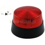 Lampa błyskająca LED; czerwona; 12V; wymiary: fi 77 mm x 45,7 mm; przyjemne światło 