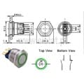 Przycisk wandaloodporny, chwilowy; zielony oring; dioda LED, 24V
