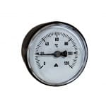 Termometr tarczowy; zakres pomiarowy -0°C +120 st C; sonda pomiarowa; biała; 150cm; otwór 54mm