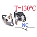 Termostat bimetaliczny 16A; zakres: 130°C; NC; konektory pionowe
