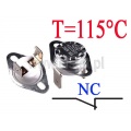 Termostat bimetaliczny 16A; zakres: 115°C; NC; konektory pionowe