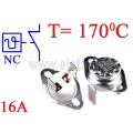 Termostat bimetaliczny 16A; zakres: 170°C; NC; konektory pionowe