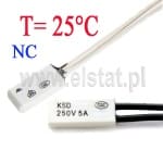 KSD9700; termostat 25°C; bimetaliczny; 5A/250V; NC