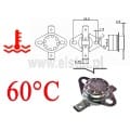 Termostat bimetaliczny; zakres: 60°C; typ KSD301A; 10A; NC 