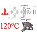 Termostat bimetaliczny; zakres: 120°C; typ KSD301A; 10A; NC 